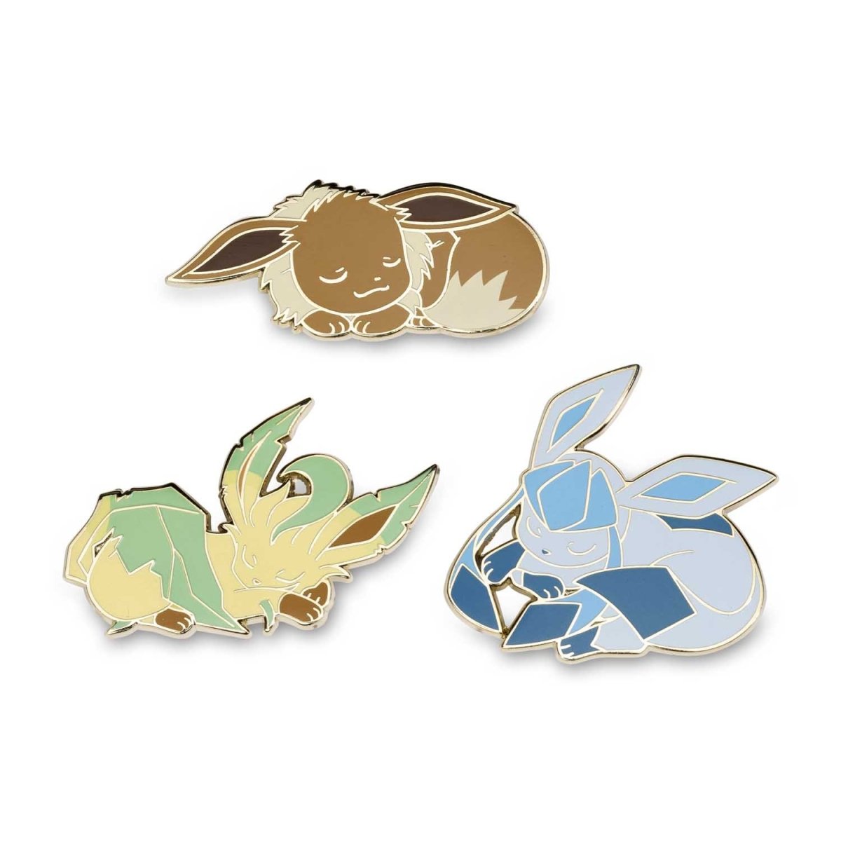 Eevee, Leafeon & Glaceon Pokémon Pins (3-Pack)