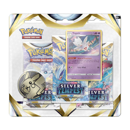 Sword & Shield-Silver Tempest 3 Booster Packs, Coin & Togetic Promo Card