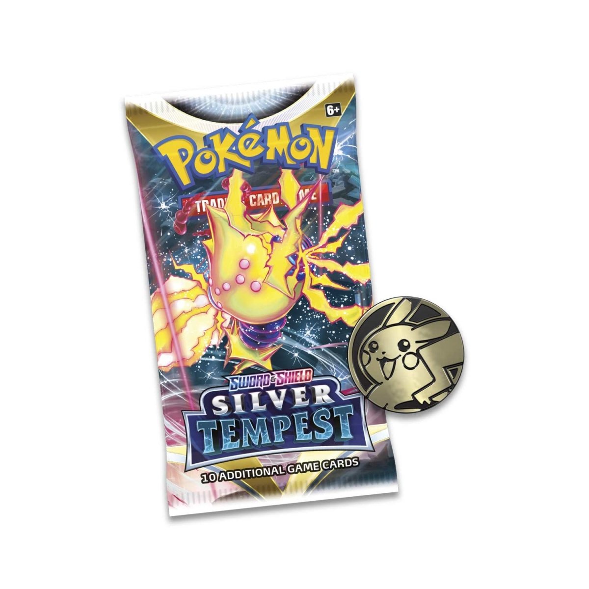 Sword & Shield-Silver Tempest 3 Booster Packs, Coin & Togetic Promo Card