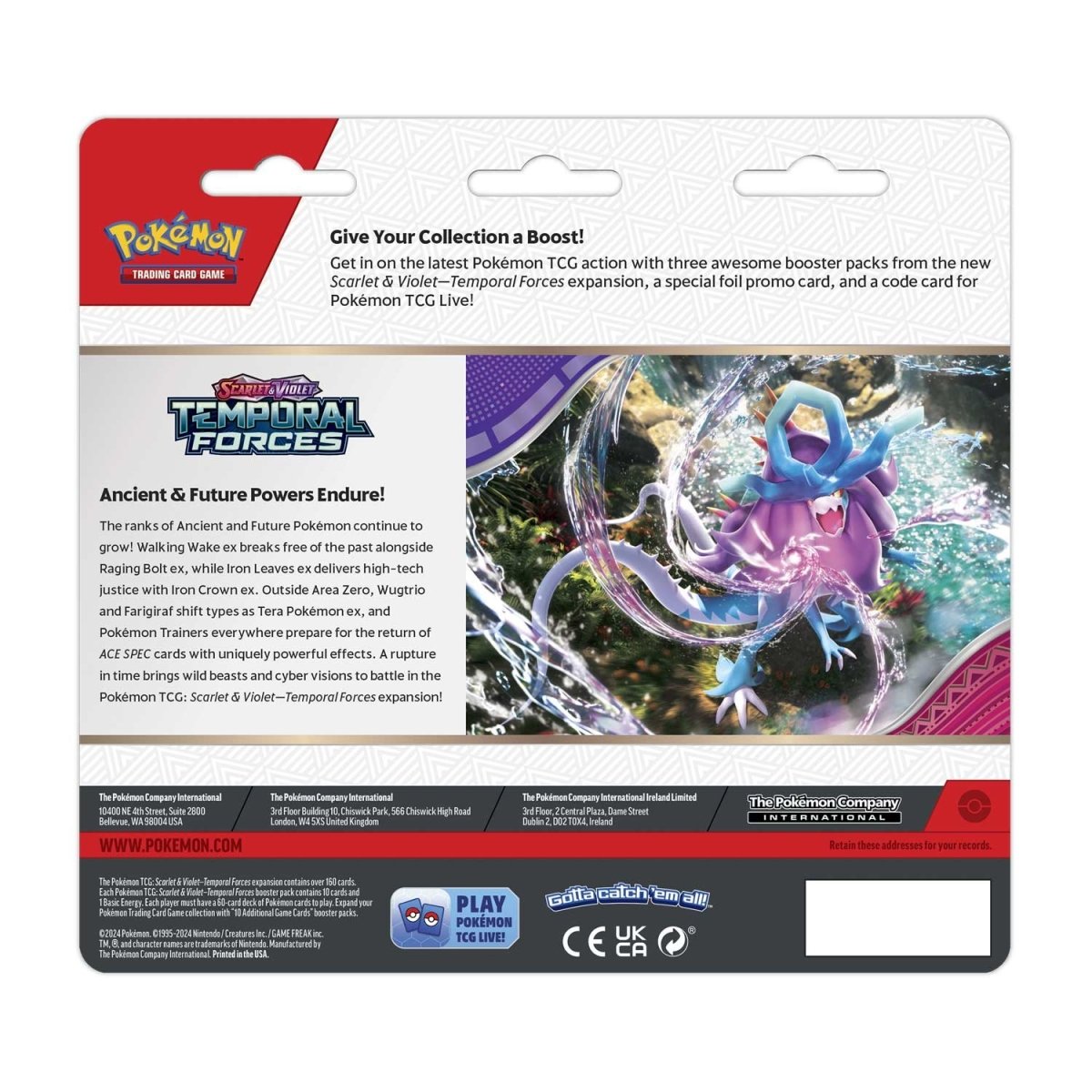 Scarlet & Violet-Temporal Forces 3 Booster Packs & Cyclizar Promo Card