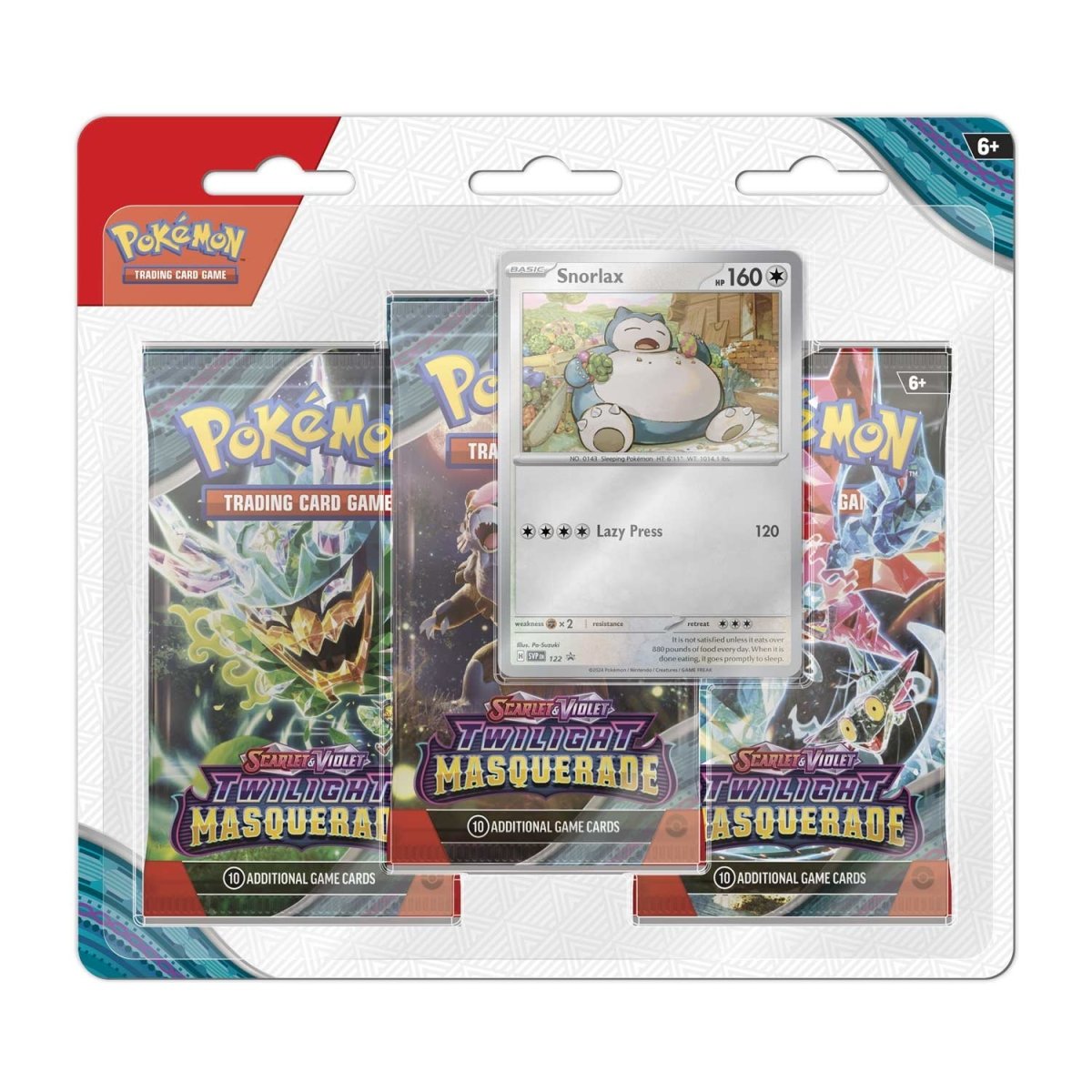 Scarlet &amp; Violet – Twilight Masquerade 3 Booster Packs &amp; Snorlax-Promokarte