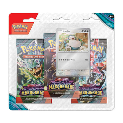 Scarlet &amp; Violet – Twilight Masquerade 3 Booster Packs &amp; Snorlax-Promokarte